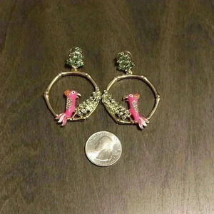 Parrot statement earrings.